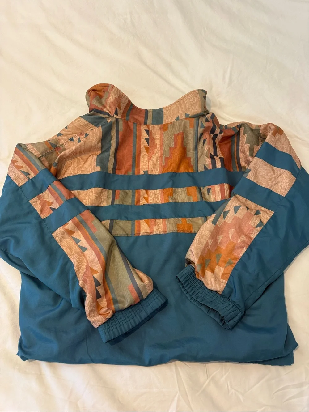 Nike Teal Jacket with Multicolor Aztec Panels